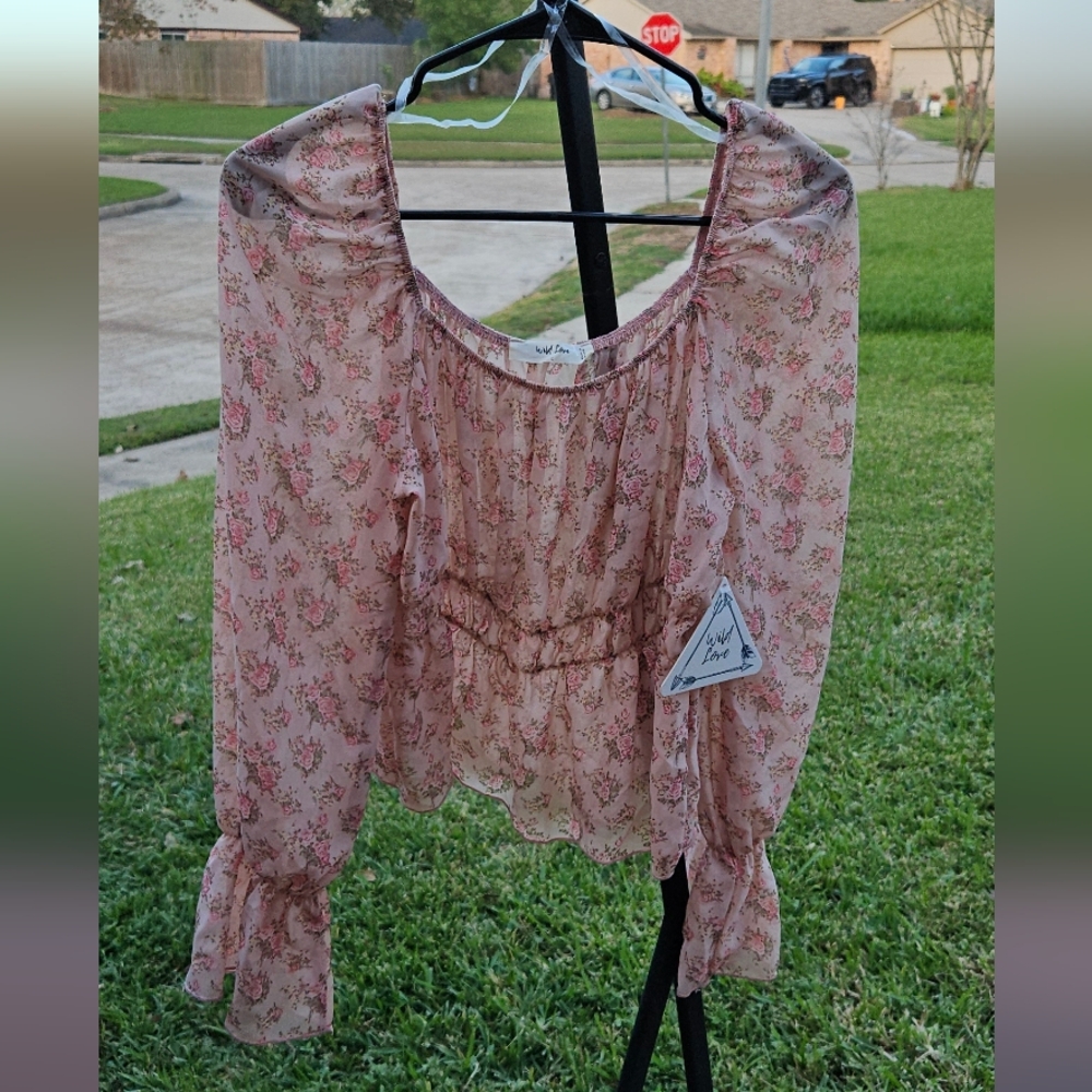 Floral Blush Pink Blouse by Love Tree